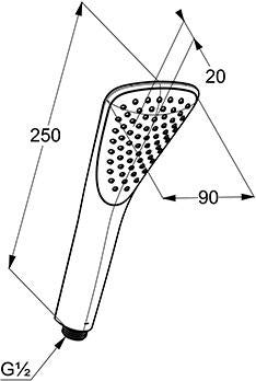 KLUDI FIZZ Handbrause 1S mattschwarz – 1 Strahlart mit Kalkschnellreinigung