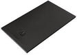 KLUDI TERRA Duschwanne 70 x 120 cm Mineralguss mattschwarz mit Abflussabdeckung