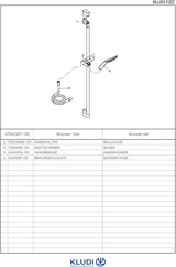 KLUDI FIZZ 1S Brause-Set mit Wandstange 900 mm chrom – Handbrause mit Kalkschnellreinigung