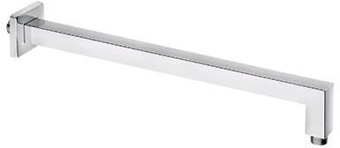 KLUDI A-QA Wand-Brausearm 400 mm eckig in Chrom – starre Wandmontage mit Rosette