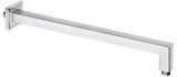 KLUDI A-QA Wand-Brausearm 400 mm eckig in Chrom – starre Wandmontage mit Rosette