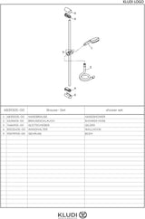 KLUDI LOGO 3S Brause-Set mit Wandstange 600 mm und 3 Strahlarten in Chrom