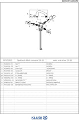 KLUDI STANDARD Spültisch-Multi-Armatur mit 200 mm Auslauf, chrom – inkl. Geräteanschlussventil