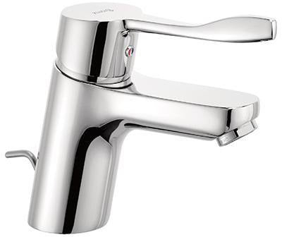 KLUDI PURE&EASY Care Waschtisch-Einhandmischer 70 mit Public Hebel, chrom – inkl. Ablaufgarnitur