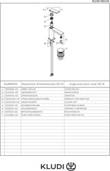 KLUDI DECUS Waschtisch-Einhandmischer 110 mit Push-Open Ablauf, Chrom – 1-Loch Montage, Keramik-Kartusche