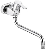 KLUDI LOGO NEO Spültisch-Wand-Einhandmischer, Stichmaß 45 mm, chrom – Wandarmatur für die Küche