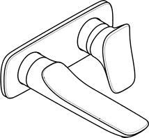KLUDI AMBA Unterputz-Waschtisch-Wand-Einhandmischer DN 15 chrom – Fertigmontageset, Ausladung 180 mm