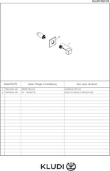 KLUDI DECUS 2-Wege-Umstellung Feinbau-Set Chrom – Unterputz-Aufbauteil mit Schubrosette
