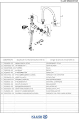 KLUDI BINGO STAR Spültisch-Einhandmischer DN 15 Niederdruck Edelstahl-Finish