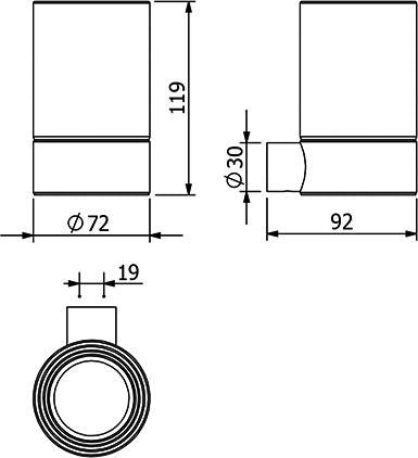 KLUDI VELA R Glashalter Chrom – Wandmontage mit Mattglas und verdeckter Befestigung