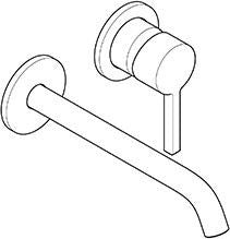 KLUDI NOVA FONTE Pura Waschtisch-Wand-Einhandmischer 220 mm chrom, ohne Ablaufgarnitur