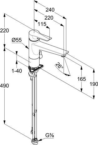 KLUDI MIX Spültisch-Multi-Einhandmischer DN 15 für Niederdruck chrom