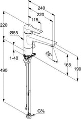 KLUDI MIX Spültisch-Multi-Einhandmischer DN 15 für Niederdruck chrom
