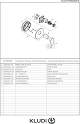 KLUDI PURE&SOLID Unterputz-Brause-Einhandmischer Feinbau-Set mit Funktionseinheit, Chrom