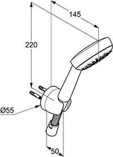 KLUDI LOGO 1S Wannen-Brause-Set mit Schlauch chrom – Antikalksystem, 1250 mm