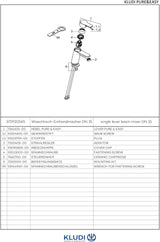 KLUDI PURE & EASY Waschtisch-Einhandhebelmischer 100 – ohne Ablaufgarnitur, chrom, mit Keramik-Kartusche und Temperaturbegrenzung