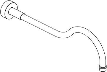 KLUDI 1926 Brausearm chrom 415 mm – Wandmontage mit Rosette