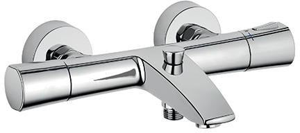 KLUDI ZENTA SL Thermostat-Wannenfüll- und Brausearmatur DN 15 chrom – Wandmontage, automatische Umstellung