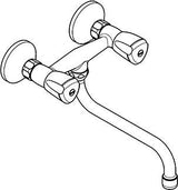 KLUDI STANDARD Spültisch-Wandarmatur DN 15 mit 250 mm Ausladung, Terralux-Griff, Chrom