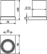 KLUDI VELA C Glashalter Chrom mit Mattglas – Wandmontage, verdeckte Befestigung