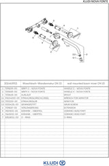 KLUDI NOVA FONTE 3-Loch-Waschtischarmatur PURISTIC UP-Wandmontage 240 mm Chrom