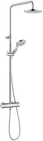 KLUDI DIVE X 3S Thermostat Dual Shower System Chrom – mit Verbrühschutz und 3 Strahlarten