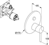 KLUDI BOZZ Unterputz-Wannenfüll- und Brause-Einhandmischer Chrom – Fertigmontageset mit Push&Switch