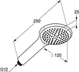 KLUDI FRESHLINE Handbrause RS 1S – 1 Strahlart, Antikalk, 120 mm, Chrom