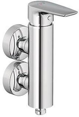 KLUDI PURE&SOLID Brause-Einhandmischer DN 15 – Vertikale Blockarmatur, Chrom, 75 mm Mittenabstand