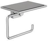 KLUDI VELA S Toilettenpapierhalter mit Ablage chrom – Wandmontage, verdeckte Befestigung