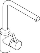 KLUDI L-INE Spültisch-Einhandmischer DN chrom – 360° schwenkbarer Auslauf