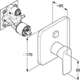 KLUDI PURE&STYLE Unterputz-Wannenfüll- und Brause-Einhandmischer mit Push&Switch Funktionseinheit, Chrom