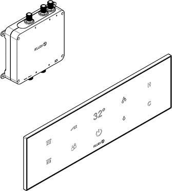 KLUDI TouchTronic Elektronisches Unterputz-Thermostat mit Touchdisplay, Schwarz, IP54, WLAN