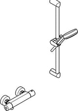 KLUDI DIVE S Shower-Duo 3S Brausegarnitur mit Thermostat & 600 mm Wandstange, Chrom