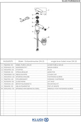 KLUDI PURE & SOLID Bidet-Einhandhebelmischer mit Metallablaufgarnitur, chrom – 1-Loch-Montage