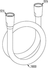 KLUDI SUPARAFLEX Brauseschlauch 1250 mm brushed nickel – verdrehsicher, konische Muttern