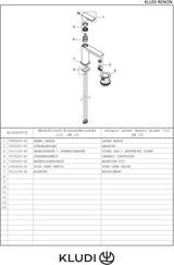 KLUDI RENON Waschtisch-Einhandmischer 110 mit Push-Open Ablaufgarnitur chrom