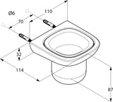 KLUDI AMBA Glashalter mit Porzellanbecher – verchromt, Wandmontage, inkl. Befestigungsmaterial