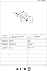 KLUDI ZENTA SL Unterputz-Waschtisch-Einhandmischer Wand-Armatur DN 15 chrom – 2-Loch, Ausladung 180 mm