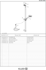 KLUDI LOGO 1S Brause-Set mit Wandstange 600 mm chrom – Handbrause, Schlauch & Halterung
