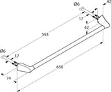 KLUDI AMBA Badetuchhalter 850 mm chrom – Wandmontage, verdeckte Befestigung, Stahl verchromt