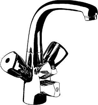 KLUDI STANDARD Spültisch-Multi-Armatur DN 15, 200 mm Auslauf, 2 Multianschlüsse, Chrom