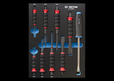 KING TONY Profi-Werkzeuge - Ummantelter Splinttreiber-Set mit Meißel, EVAWAVE - 9 tlg. 91019GRE