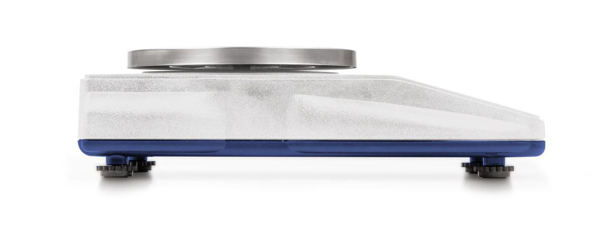 KERN Tischwaage 0,5 kg Wägebereich, 0,1 g Ziffernschritt, Edelstahl-Wägeplattform Ø 105 mm