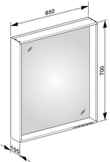 KEUCO Lichtspiegel Plan 07897 – LED-Spiegel mit Touch-Sensorik, 460 x 850 mm, silber-eloxiert