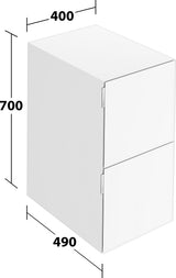 KEUCO Edition 11 Art Sideboard 400 mm mit 2 Auszügen und Beleuchtung – Weiß / Glas Weiß