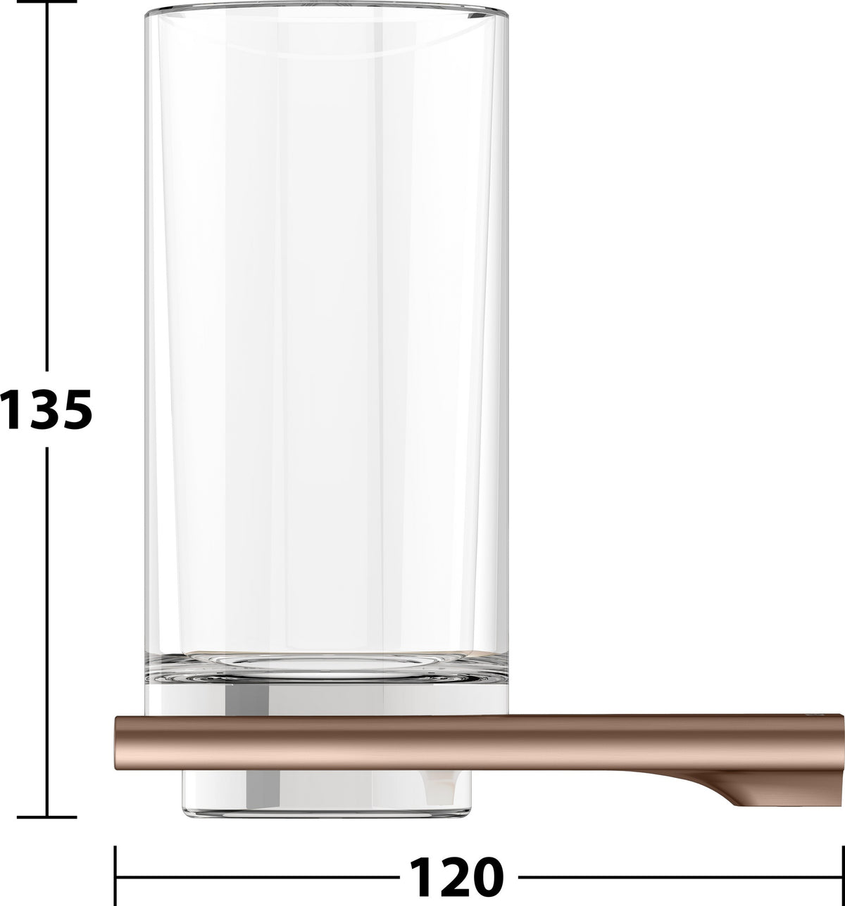 KEUCO Edition 400 Glashalter mit Echtkristall-Glas, verchromt – Wandmontage, softcube Design