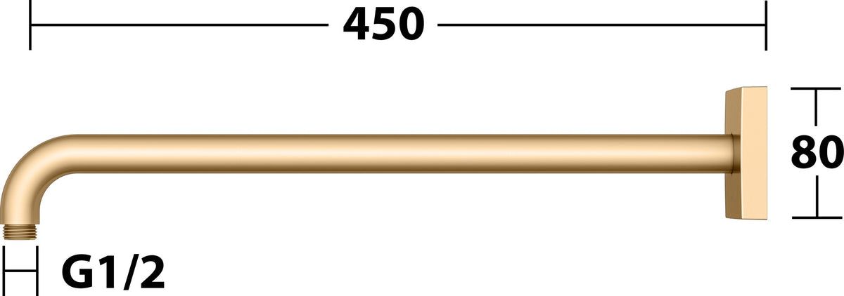 KEUCO Brausearm Edition 300, Wandanschluss, 300 mm, verchromt – Eckige Form, Metall