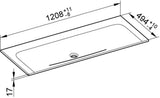 KEUCO X-Line Keramik-Waschtisch 1208 mm weiß ohne Hahnlochbohrung – CleanPlus Beschichtung