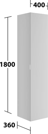 KEUCO Edition 11 Art Hochschrank 400 x 1800 x 360 mm, 1-türig, rechts, mit Steckdose, weiß